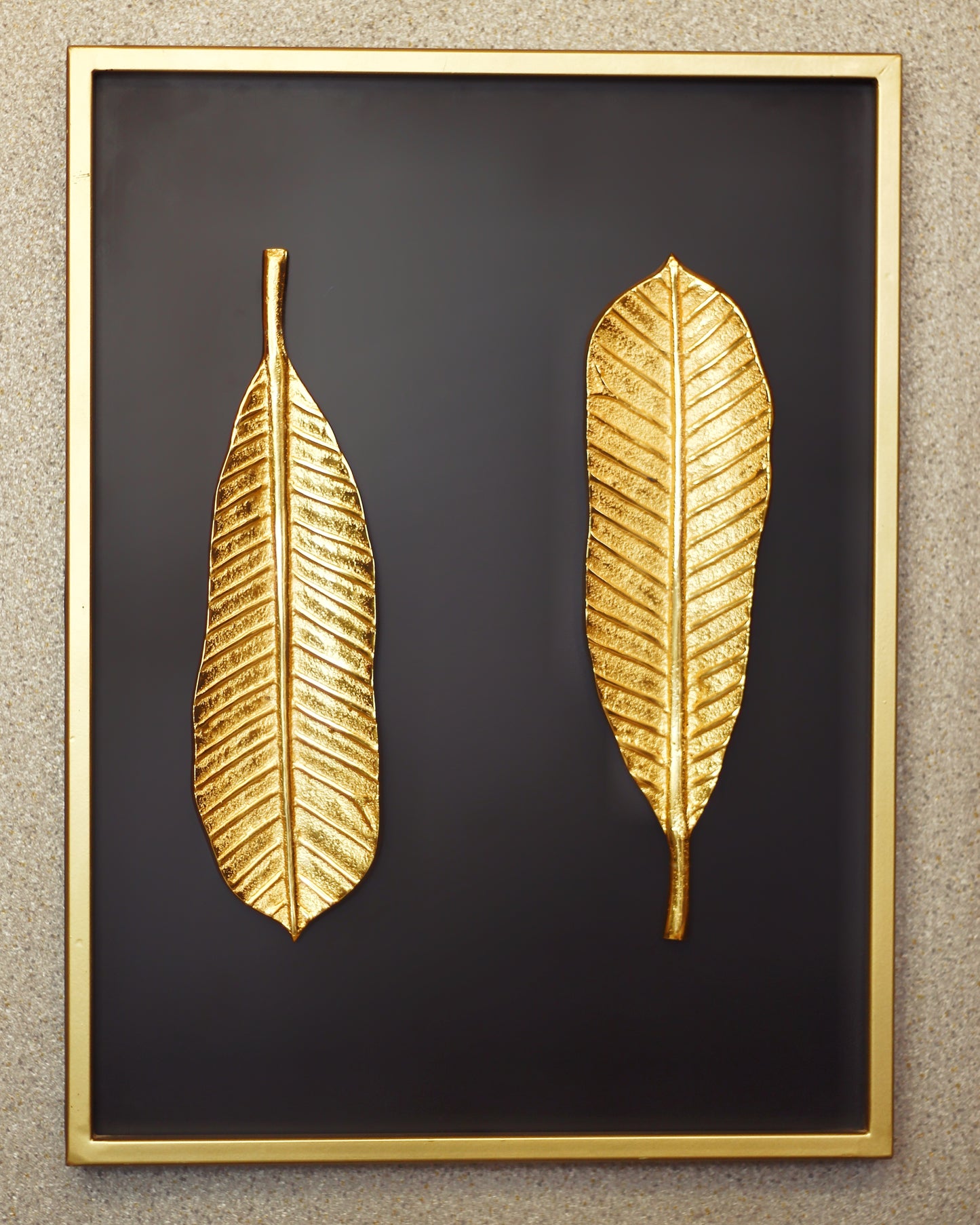 Golden Aluminum Leaf Shadow Box - Wall Art