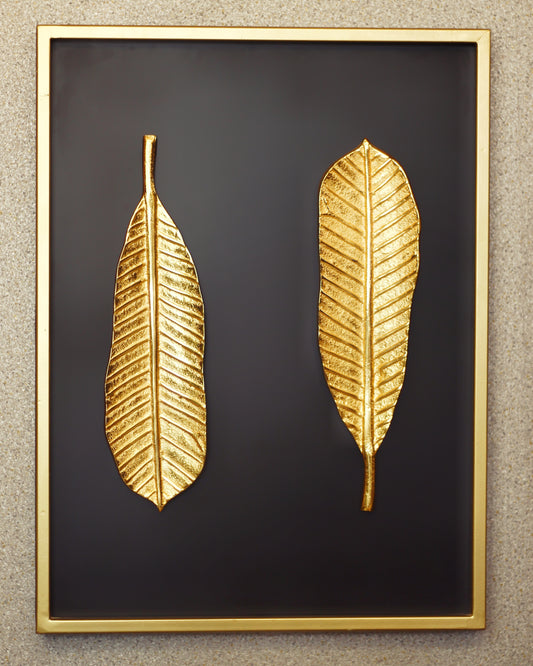 Golden Aluminum Leaf Shadow Box - Wall Art