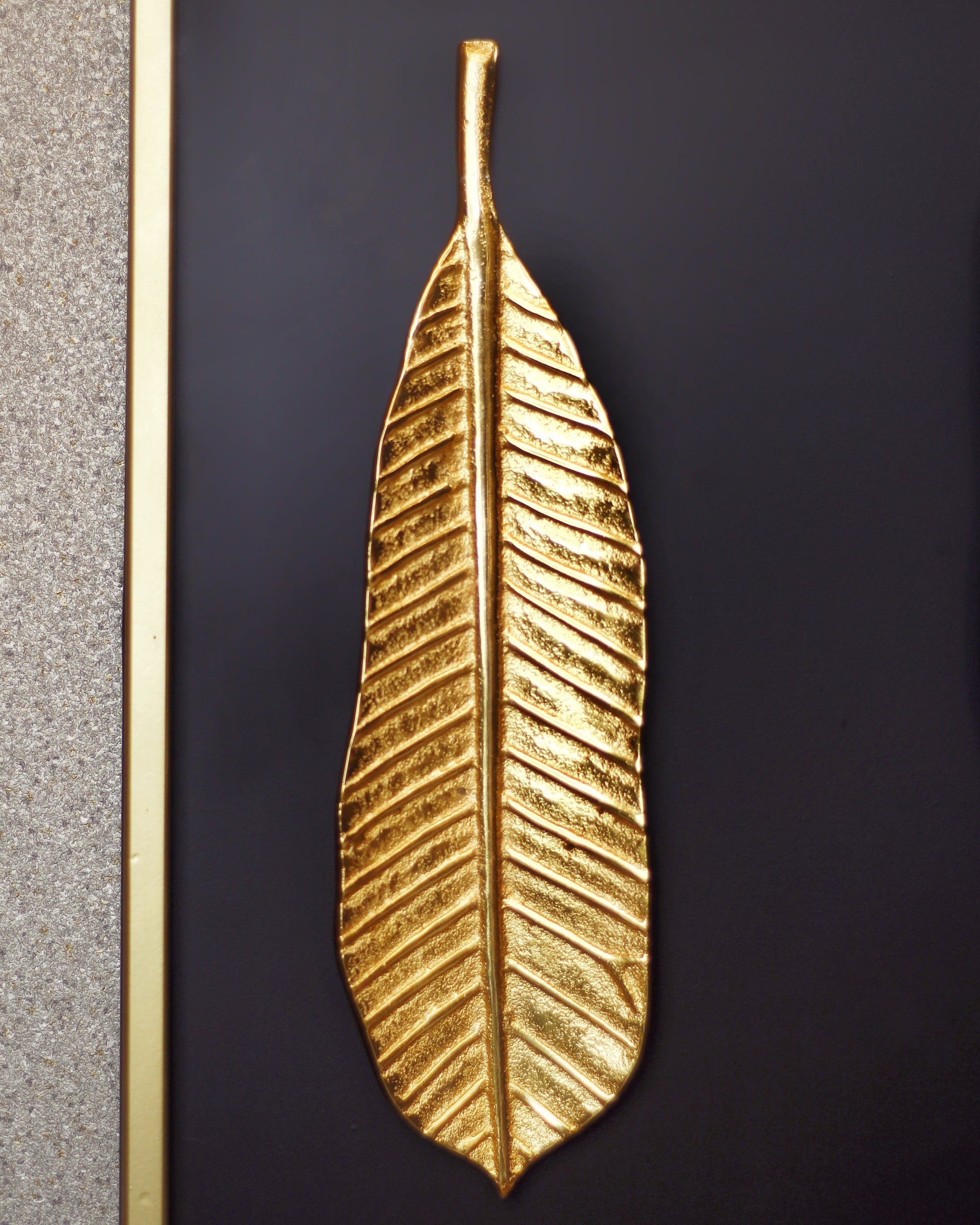 Golden Aluminum Leaf Shadow Box - Wall Art close view