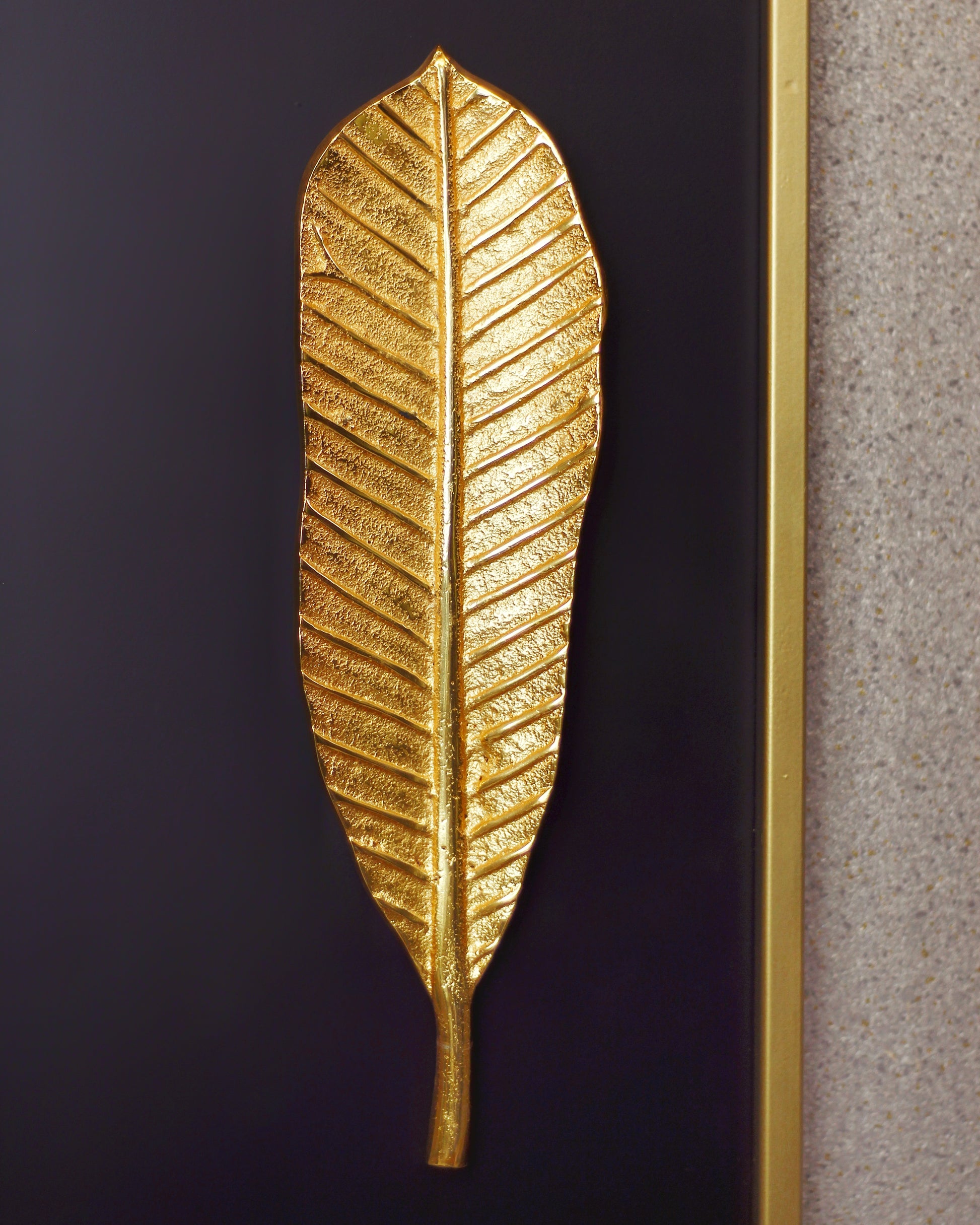 Golden Aluminum Leaf Shadow Box - Wall Art close view 2